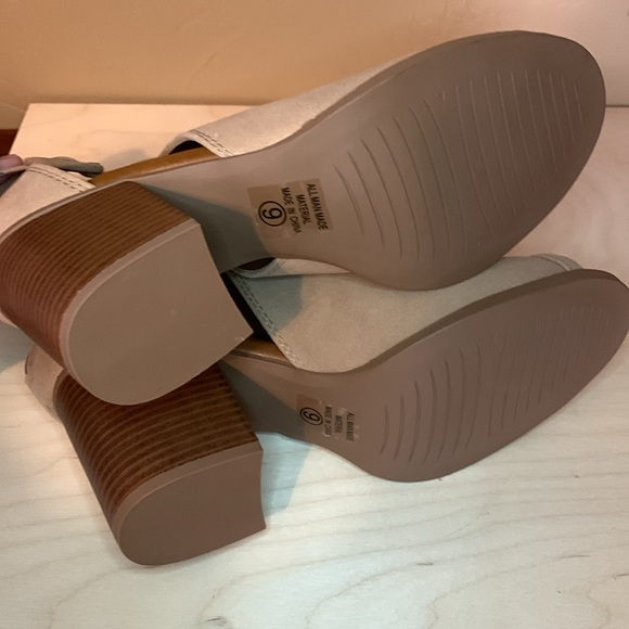 SODA Aran-s lt-taupe size 9 open toe chunky heel shoes - Picture 9 of 11